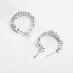 

Серьги-кольца "Искорки" гнутая линия, d=2,8, цвет белый в серебре