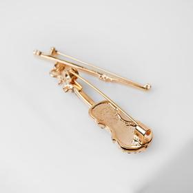 

Брошь "Скрипка", цвет красно-белый в золоте