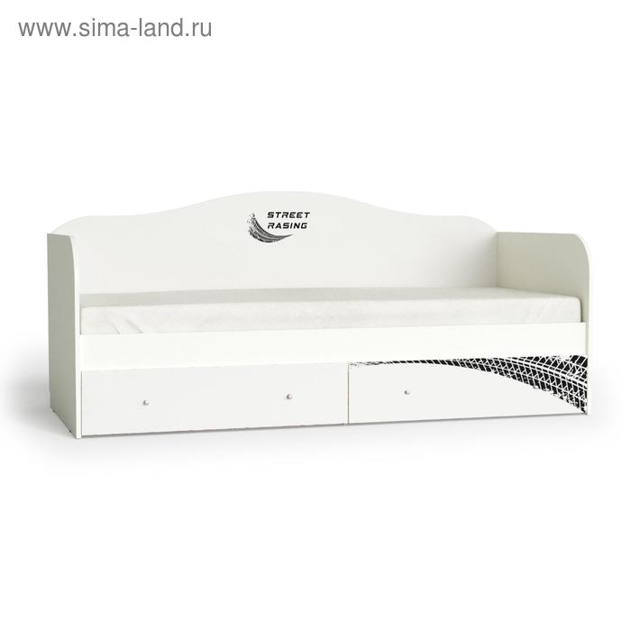 Кровать-софа 800 х 1900 белый, белая машина кровать софа 10 800 × 1900 мм цвет корпуса белый велюр бирюзовый