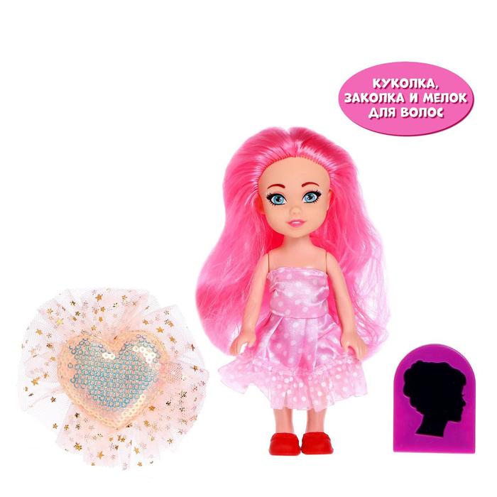 Кукла Magic Hair с мелком для волос, цвет розовый, в пакете