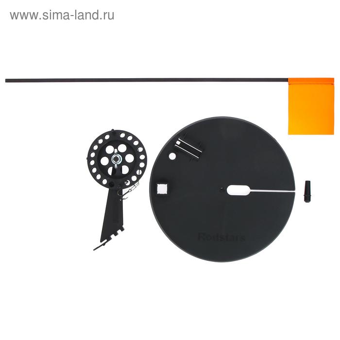 Набор оснащенных жерлиц RodStars в сумке, пластиковая стойка, катушка d=90 мм, 10 шт.