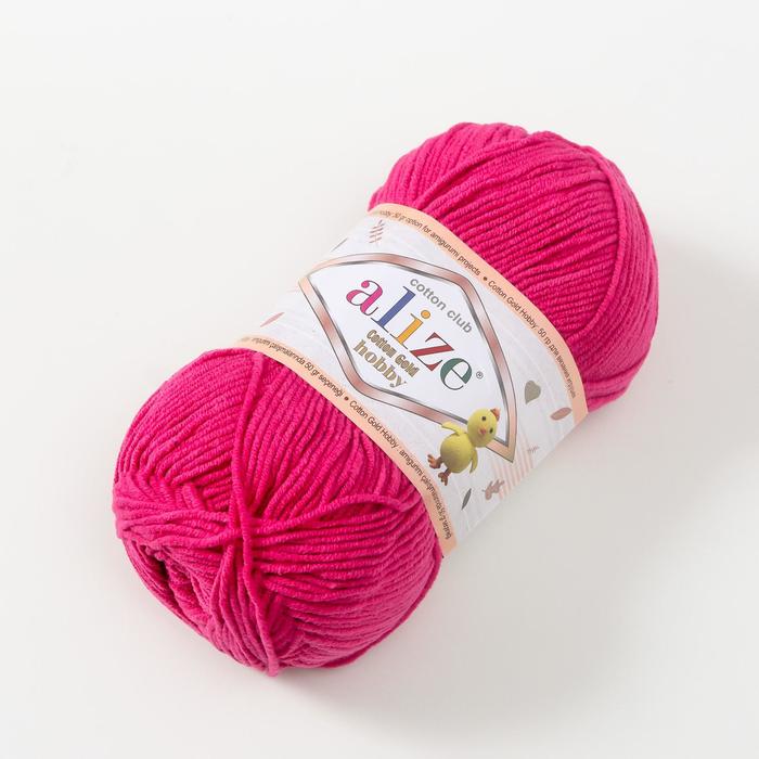 

Пряжа "Cotton Gold Hobby" 55% хлопок, 45% акрил 165м/50гр (149 малина)