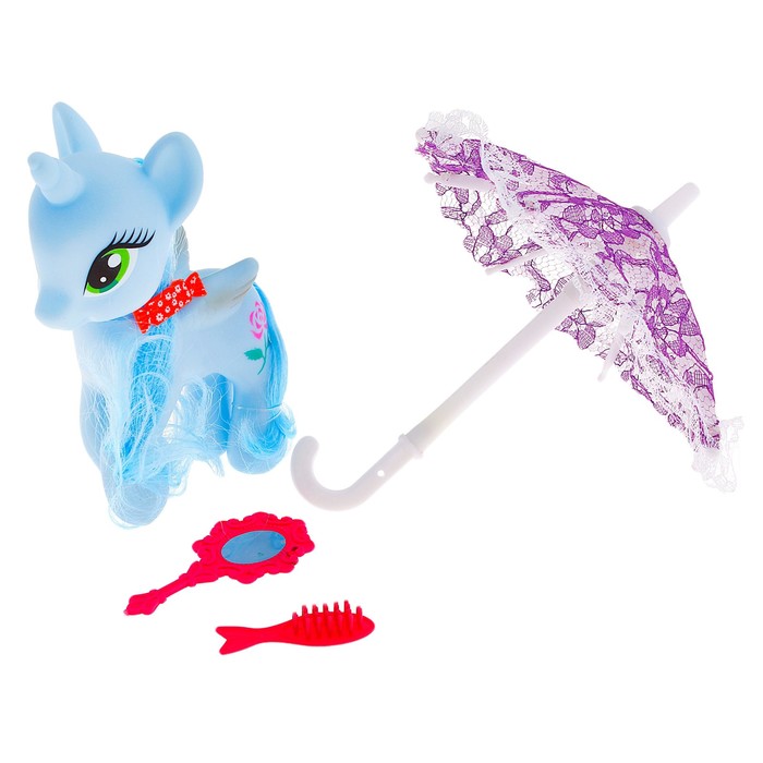 Пони "Единорожка" с зонтиком и аксессуарами, МИКС