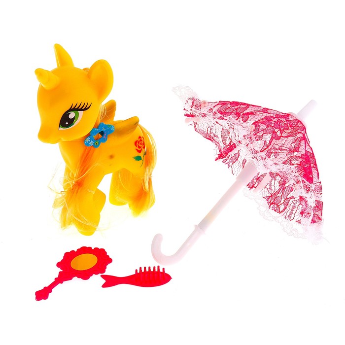 Пони "Единорожка" с зонтиком и аксессуарами, МИКС