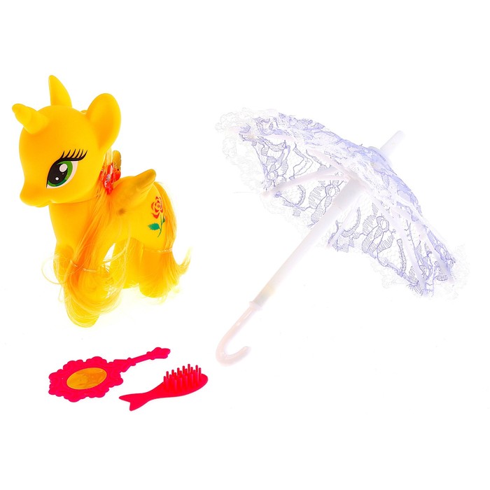 Пони "Единорожка" с зонтиком и аксессуарами, МИКС
