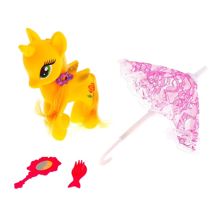 Пони "Единорожка" с зонтиком и аксессуарами, МИКС
