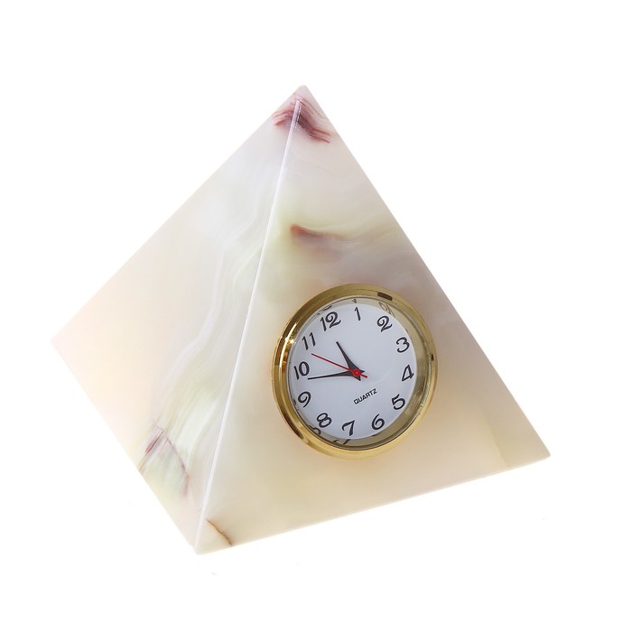 Часы Пирамида 3" 9х7,5х7,5 см оникс