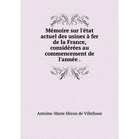 

Книга Mémoire sur l'état actuel des usines à fer de la France, considérées au commencement de l'année