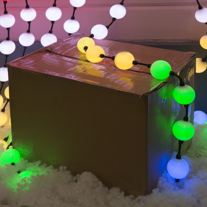 Гирлянда "Дождь" улич. с насад. "Умные Шарики", 1,2х1,2м, 144 шара, LED-576(4в1)-220V, контр.30 р, М