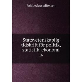 

Книга Statsvetenskaplig tidskrift för politik, statistik, ekonomi 16