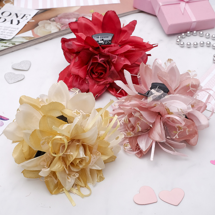 Краб для волос "Цветочный рай" многослойность, микс