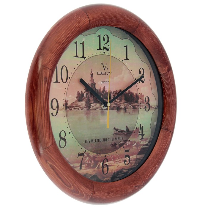 Часы настенные круглые "Валаам", деревянные