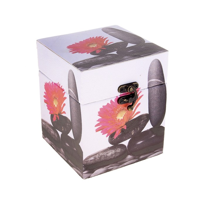 Шкатулка "Композиция с герберой" квадратная