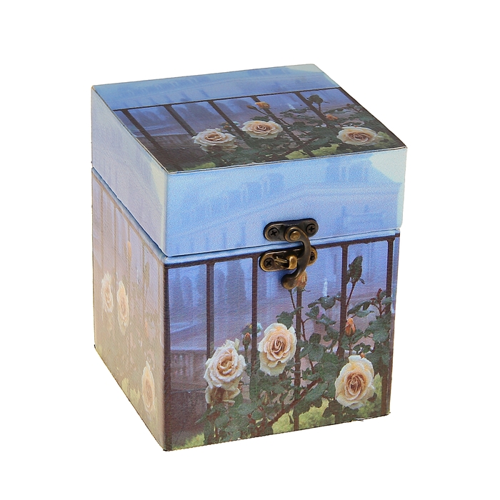 Шкатулка "Вид с балкона" квадратная