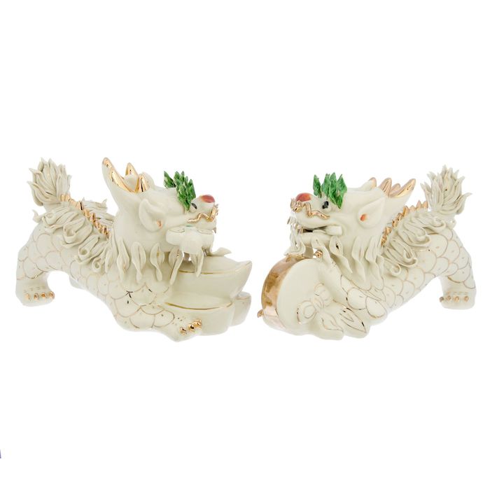 Нэцкэ "Собачки Фу с монетой", набор 2 шт.