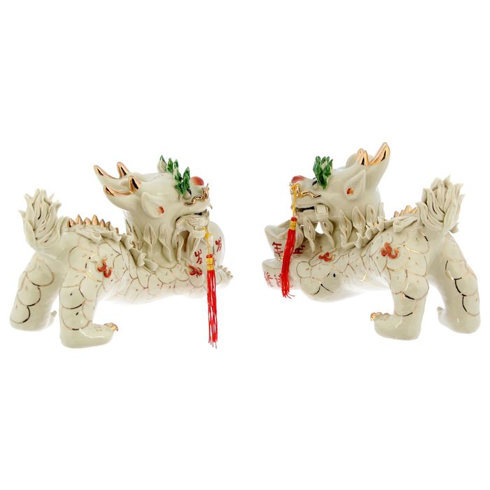 Нэцкэ "Собачки Фу с монетой", набор 2 шт.