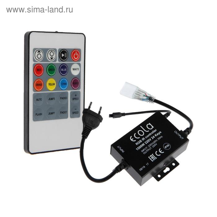 Контроллер Ecola для RGB ленты 16 × 8 мм, 220 В, 1000 Вт, пульт ДУ контроллер ecola для rgb ленты 16 × 8 мм 220 в 200 вт пульт ду