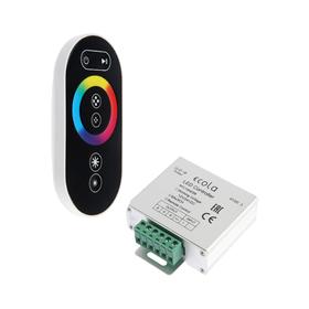 Контроллер Ecola для RGB ленты, 12 – 24 В, 18 А, пульт ДУ, чёрный Ош