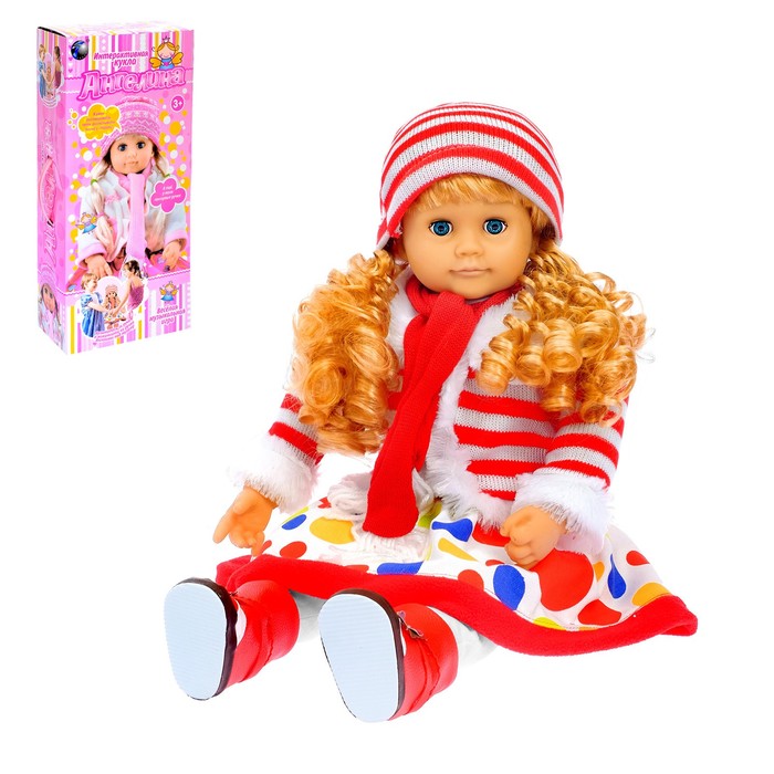 Кукла интерактивная "Ангелина-2", понимает 14 фраз, рассказывает сказки, стихи,научит английскому, работает от батареек