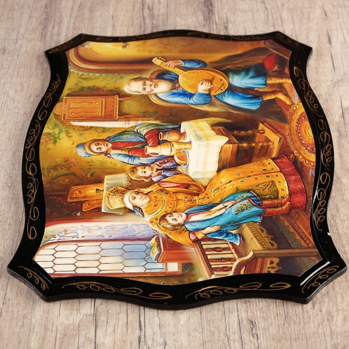 Панно «Сюжет», 23х33 см, лаковая миниатюра, микс