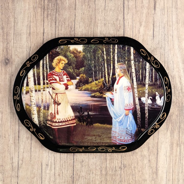 Панно «Сюжет», 16×22 см, лаковая миниатюра, микс