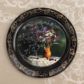 Тарелка декоративная «Цветы», D=18 см, лаковая миниатюра, микс Ош