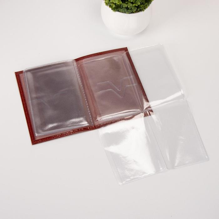 Обложка для автодокументов, красный кайман