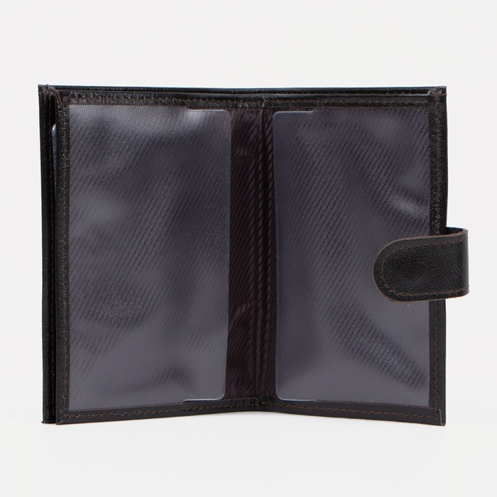 Обложка для автодокументов и паспорта, отдел для купюр, карманы для карт, матовый, цвет коричневый