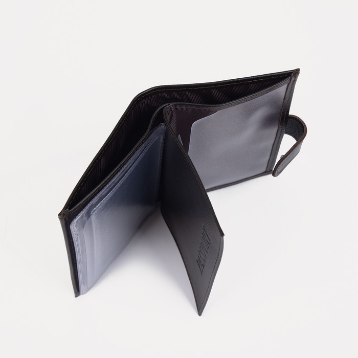 Обложка для автодокументов и паспорта, отдел для купюр, карманы для карт, матовый, цвет коричневый