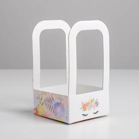 

Коробка-переноска для цветов «Единорог», 12 см × 12 см × 22 см