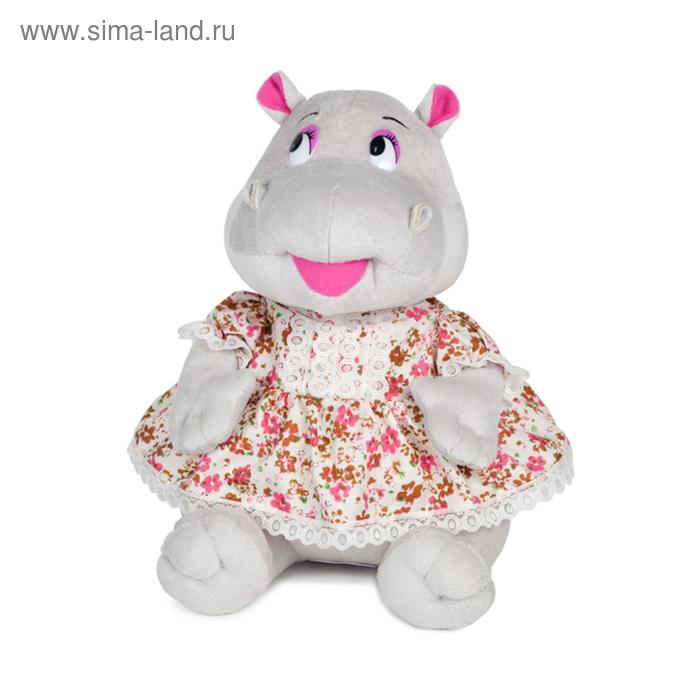 Мягкая игрушка «Бегемотик Шура в платьице» озвученная, 23 см
