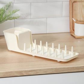 

Сушилка для посуды Виолет Mini, 39×12,5×11 см, цвет слоновая кость
