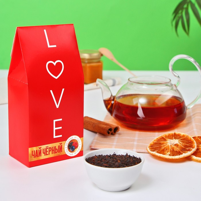Чай чёрный Love, со вкусом лесные ягоды, 50 г. набор чая чайная помощь чай чёрный со вкусом тропических фруктов 50 г чай чёрный со вкусом лесных ягод 50 г