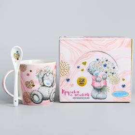 

Подарочный набор: кружка с ложкой, соль для ванн, маска для сна, тканевая маска для лица