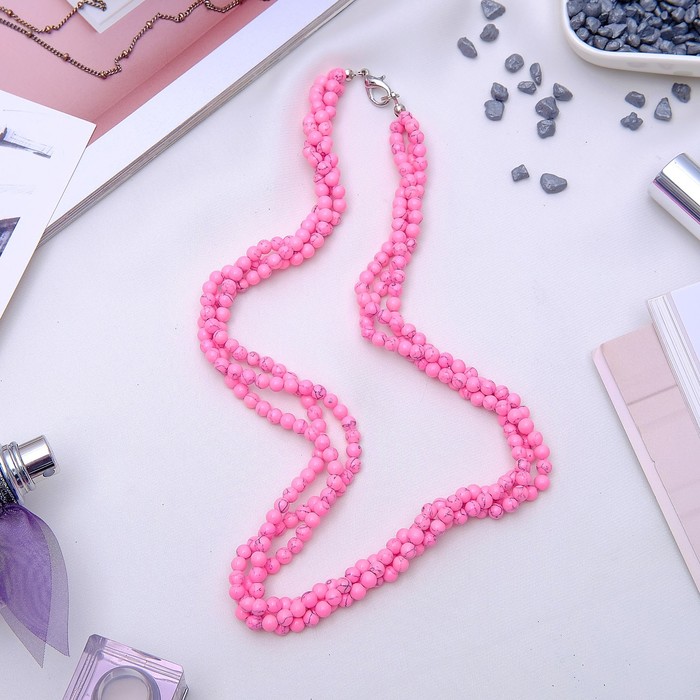 Бусы жгут "Агат розовый", 50см