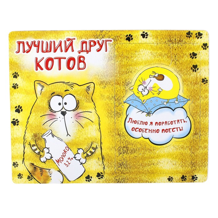 Фоторамка магнитная "Лучший друг котов", 1 фото 10х15 см
