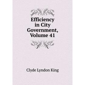 

Книга Efficiency in City Government, Volume 41