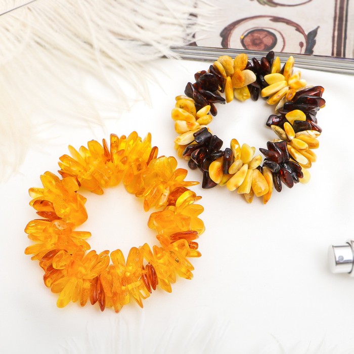 Браслет "Янтарь" крошка, цвет МИКС