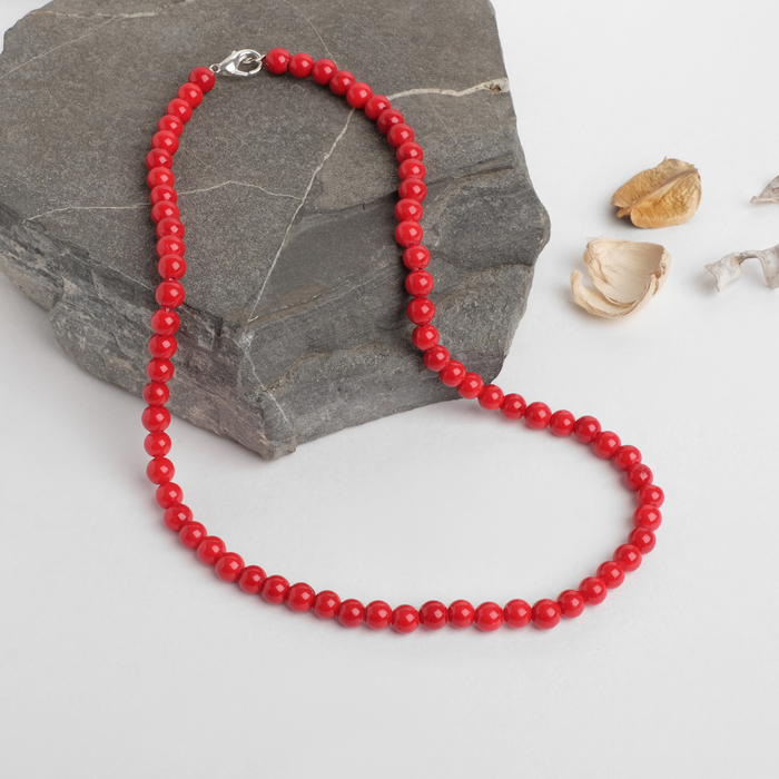 Бусы шар №6 "Коралл", 45см