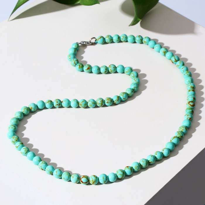 Бусы шар №6 "Бирюза старая", 50см