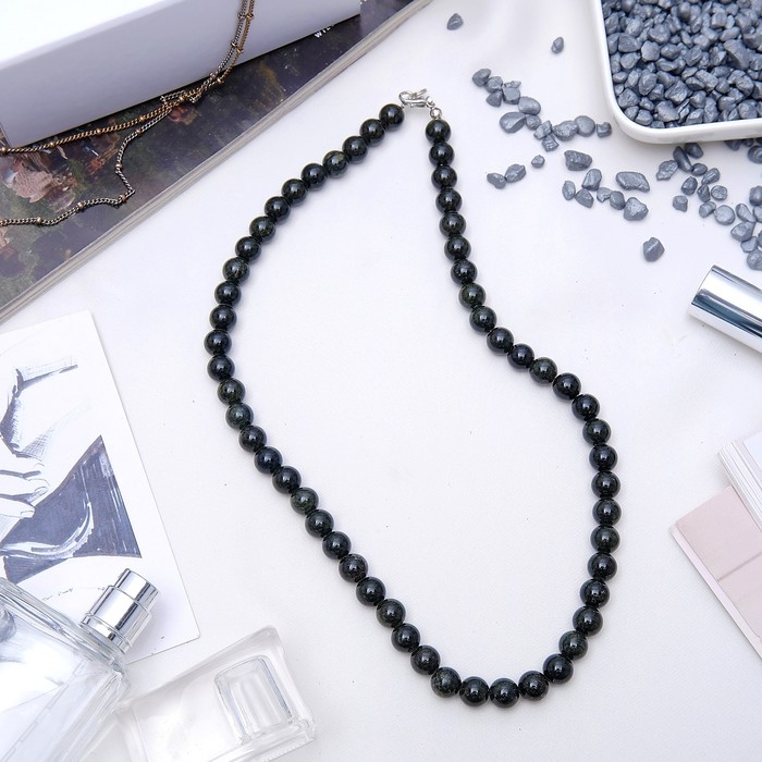 Бусы шар №8 "Змеевик", 45см