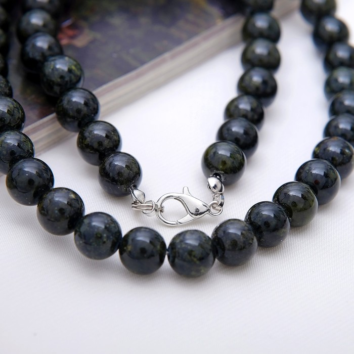 Бусы шар №8 "Змеевик", 45см