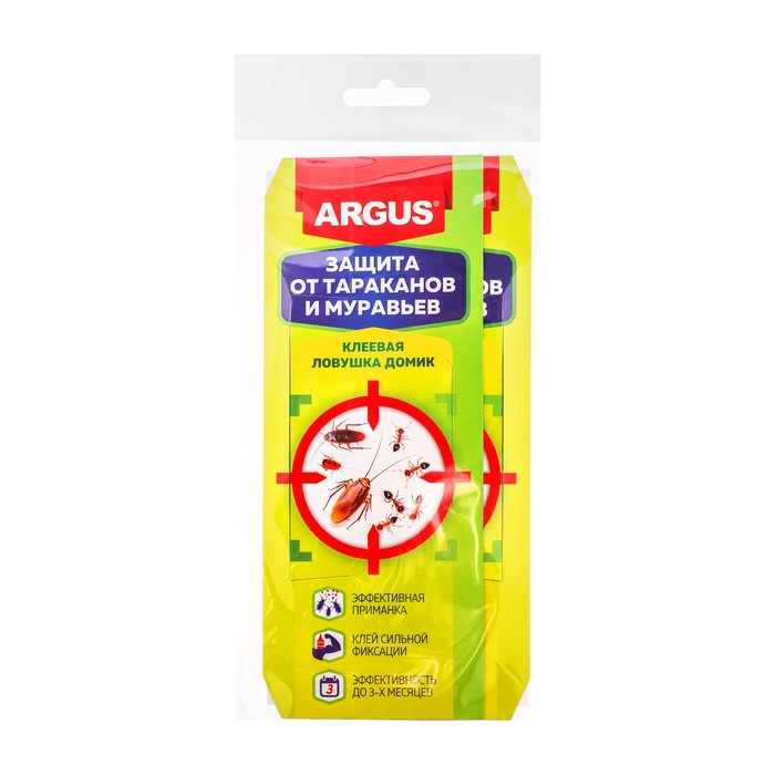 Клеевая ловушка от тараканов ARGUS, домик, 1шт. средство защиты argus prof клеевая ловушка 4834541