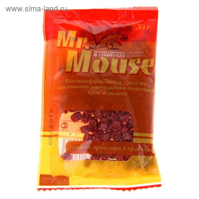 Гранулы от грызунов MR. MOUSE, 30 г гранулы от грызунов mr mouse 30 г