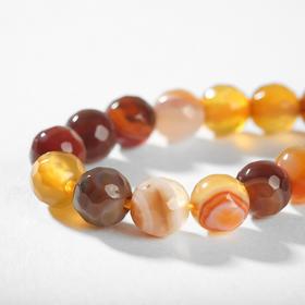 

Бусины на нити шар №6 гранёный "Агат", цвет оранжево-коричневый, 38см