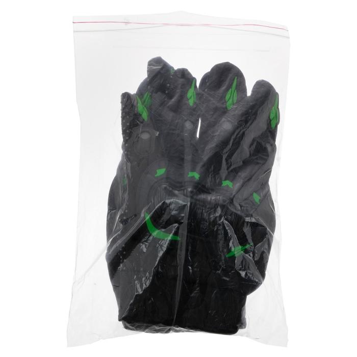 Перчатки для езды на мототехнике, с защитными вставками, пара, размер М, черно-зеленый