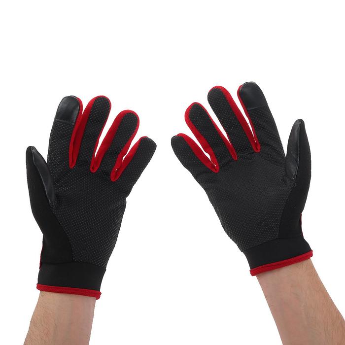 Перчатки для езды на мототехнике, межсезонные, одноразмерные, черно-красный