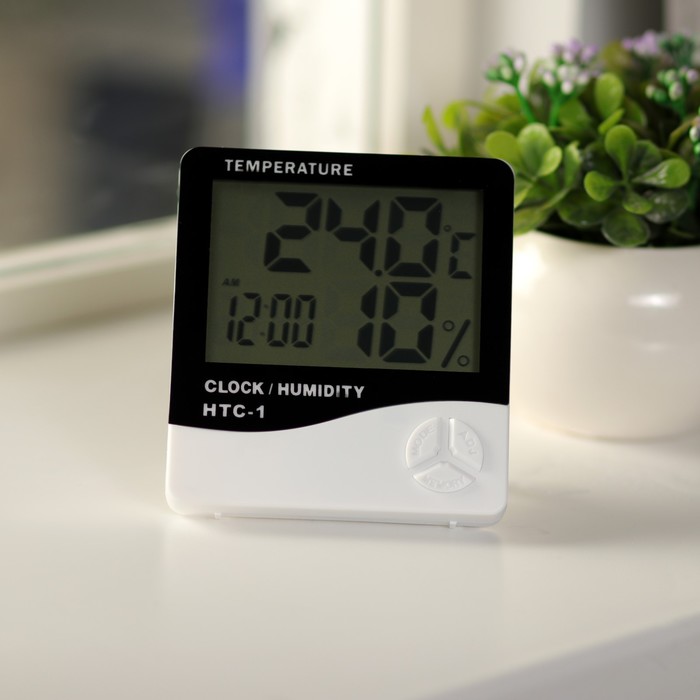 цена Термометр LuazON LTR-14, электронный, датчик температуры, датчик влажности, белый