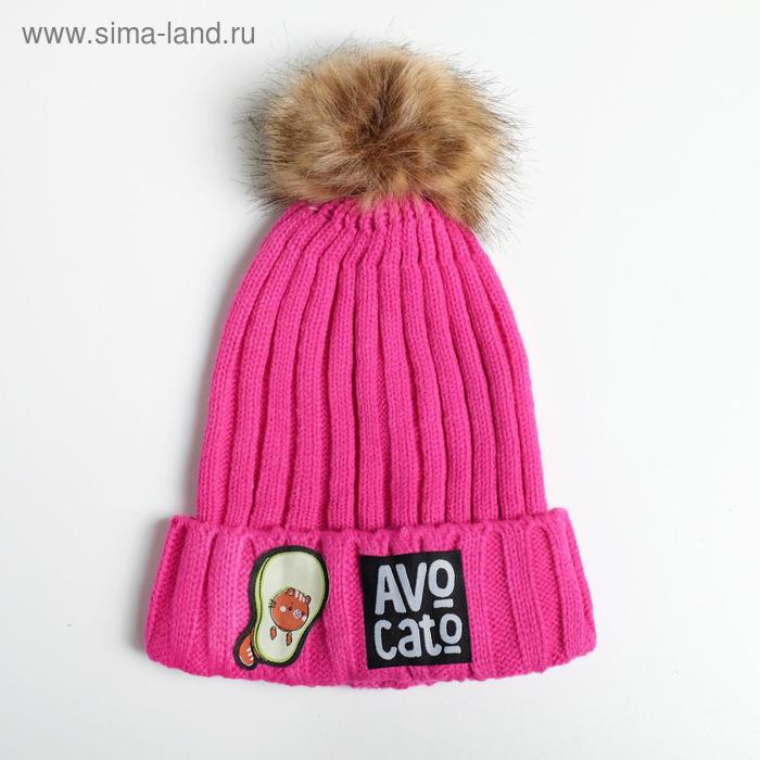 фото Женская шапка с помпоном avocato beauty fox