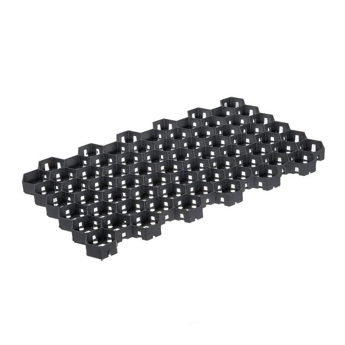 Решётка газонная, 68 × 41 × 3,3 см, с колышками, класс нагрузки С250 до 25 т., чёрная